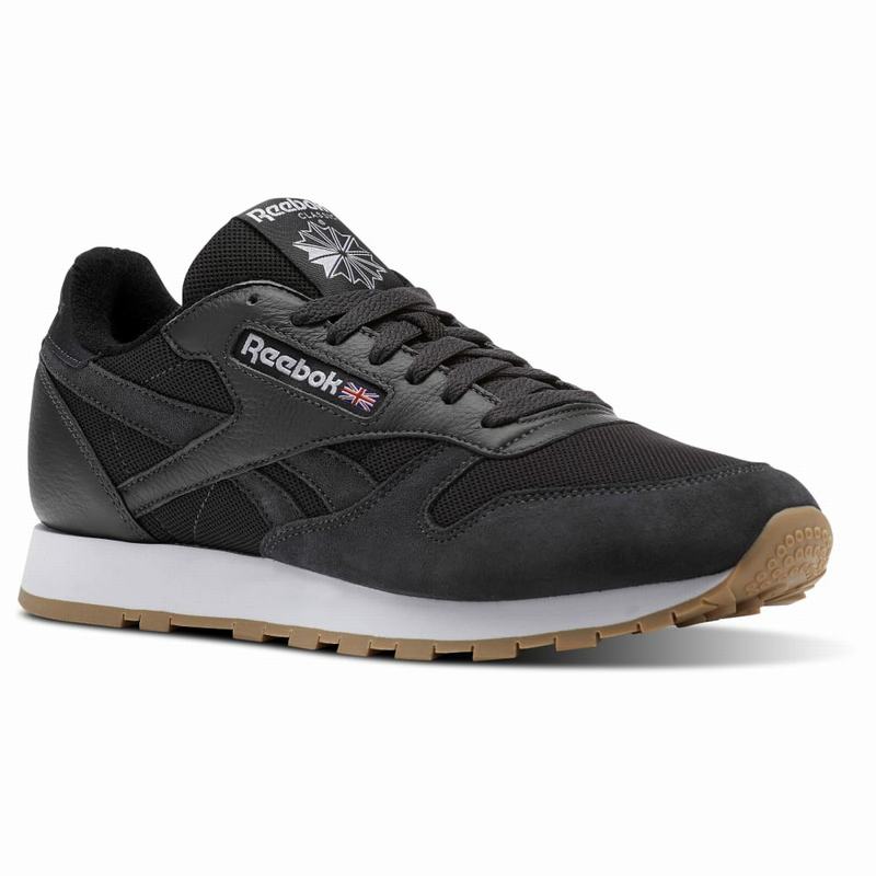 Tenisi Reebok Classic Leather Estl Barbati Negrii Romania TM6641BL